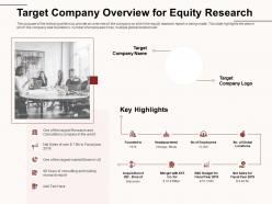 Target company overview for equity research largest ppt powerpoint presentation model example introduction