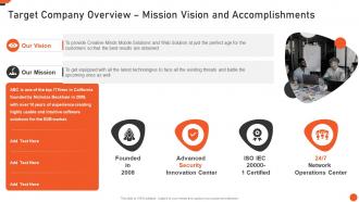 Target Company Overview Mission Vision And Accomplishments M And A Playbook