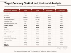 Target company vertical and horizontal analysis amortization ppt powerpoint presentation gallery designs