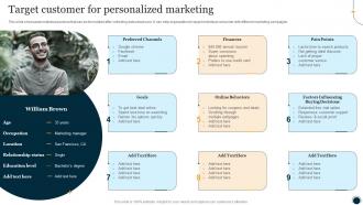 Target Customer For Personalized Marketing One To One Promotional Campaign