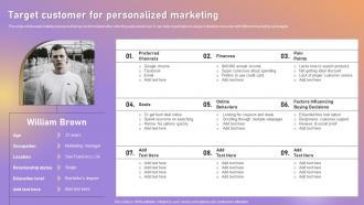 Target Customer For Personalized Marketing Ppt Powerpoint Presentation Icon Designs
