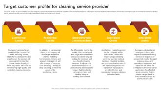 Target Customer Profile For Cleaning Service Commercial Cleaning Business Plan BP SS