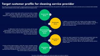 Target Customer Profile For Cleaning Service Provider Cleaning Services Company Overview