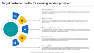 Target Customer Profile For Cleaning Service Provider Janitorial Service Business Plan BP SS