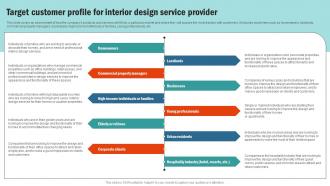 Target Customer Profile For Interior Design Retail Interior Design Business Plan BP SS