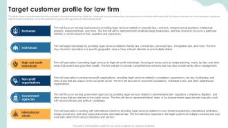 Target Customer Profile For Law Firm Legal Services Business Plan BP SS