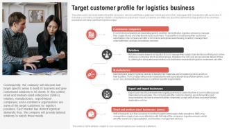 Target Customer Profile For Logistics Business Logistics Center Business Plan BP SS