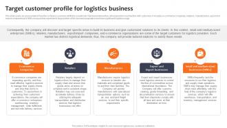 Target Customer Profile For Logistics Business Logistics Company Business Plan BP SS