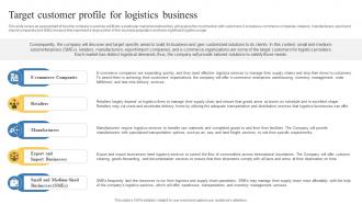 Target Customer Profile For Logistics Business Transportation And Logistics Business Plan BP SS