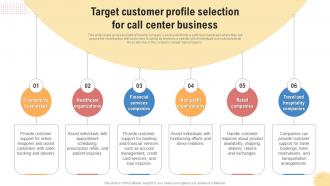Target Customer Profile Selection For Call Support Center Business Plan BP SS