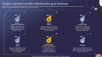 Target Customer Profile Selection For Gym Business Wellness Studio Business Plan BP SS