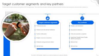 Target Customer Segments And Key Partners Fitness Tracking Gadgets Fundraising Pitch Deck