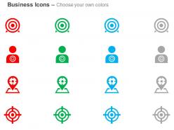 Target focus on customer map marker bullseye ppt icons graphics