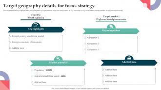 Target Geography Details For Focus Strategy Product Launch Strategy For Niche Market Segment