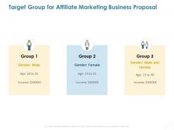 Target group for affiliate marketing business proposal ppt powerpoint presentation example