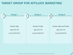 Target group for affiliate marketing ppt powerpoint presentation professional