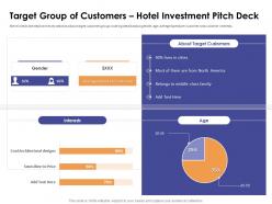 Target group of customers hotel investment pitch deck ppt powerpoint presentation file