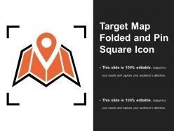 Target map folded and pin square icon