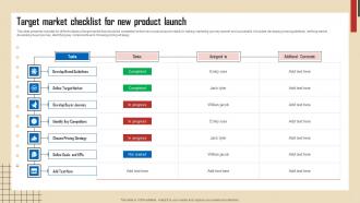 Target Market Checklist For New Product Launch