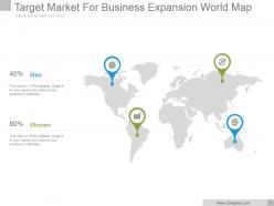 Target market for business expansion world map ppt slide