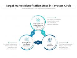 Target market identification steps in 3 process circle
