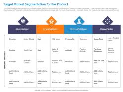 Target market segmentation for the product geographic ppt presentation ideas