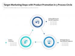 Target marketing steps with product promotion in 3 process circle