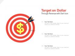 Target on dollar revenue with dart icon