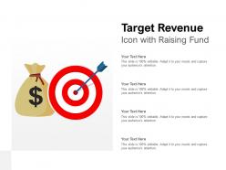 Target revenue icon with raising fund