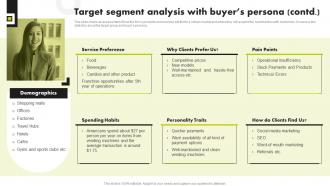 Target Segment Analysis With Industry Analysis And Market Trends Of Vending Business