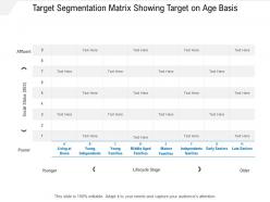 Target Segmentation Matrix Showing Target On Age Basis