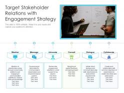 Target stakeholder relations with engagement strategy