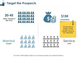Target the prospects business ppt summary background designs