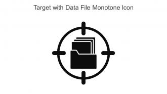 Target With Data File Monotone Icon In Powerpoint Pptx Png And Editable Eps Format