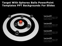 Target with spheres balls powerpoint templates ppt backgrounds for slides