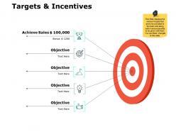 Targets and incentives achieve sales ppt powerpoint presentation file grid