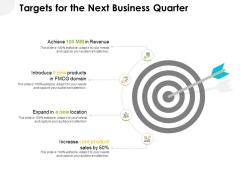 Targets for the next business quarter ppt powerpoint layout