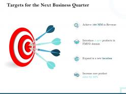 Targets for the next business quarter revenue ppt powerpoint visual aids styles