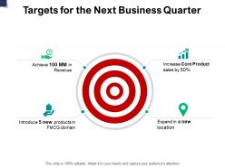 Targets for the next business quarter success a777 ppt powerpoint presentation slides designs