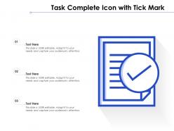 Task complete icon with tick mark