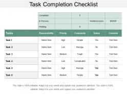 Task completion checklist ppt slides download