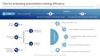 Task For Evaluating Presentation Training Efficiency Strategic Presentation Skills Enhancement DTE SS