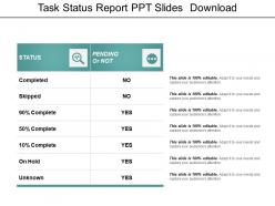 Task Status Report Ppt Slides Download
