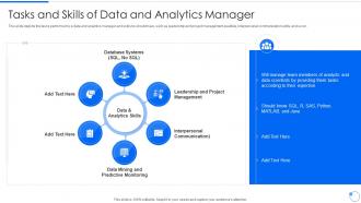 Tasks And Skills Of Data And Analytics Manager Data Mining