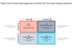 Tasks and time management matrix for process improvement