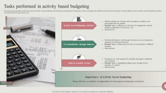 Tasks Performed In Activity Based Budgeting