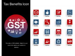 Tax benefits icon powerpoint slide ideas