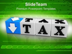 Tax button block cube business powerpoint templates ppt themes and graphics 0213
