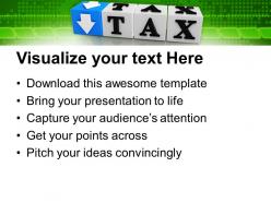 Tax button block cube business powerpoint templates ppt themes and graphics 0213
