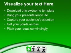 Tax button block cube marketing powerpoint templates ppt themes and graphics 0213